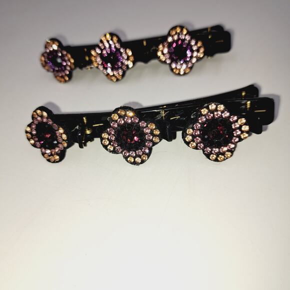 11 Mixed Hair Clips and hair separators Multicolored stones - Picture 4 of 16